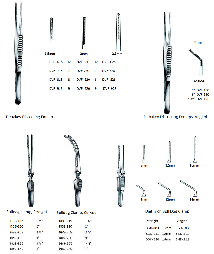 vascular forceps & bulldog clamps